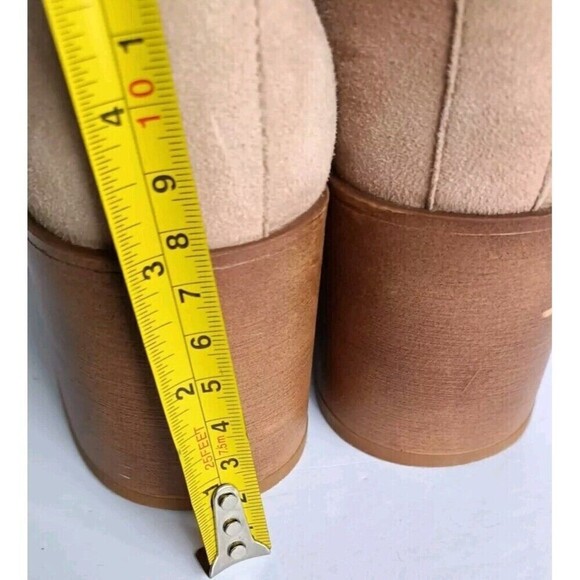 Vince Camuto Rafella Ankle Boots Sz 8 Tan Latte Block Heel Platform Fur Lined - Picture 10 of 13